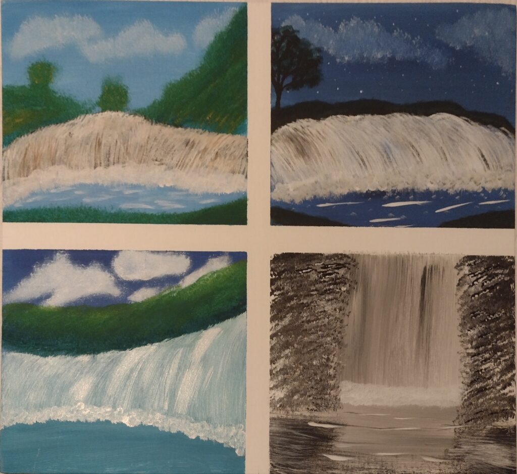 Multiple Waterfall Paintings 