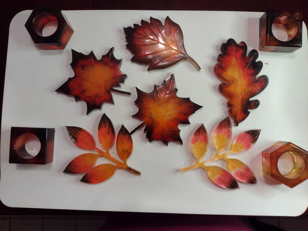 Fall coasters and napkin rings