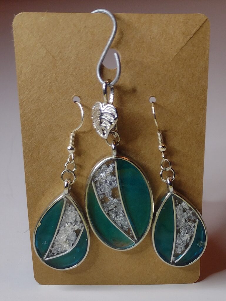 Oval Turquoise & Silver Set